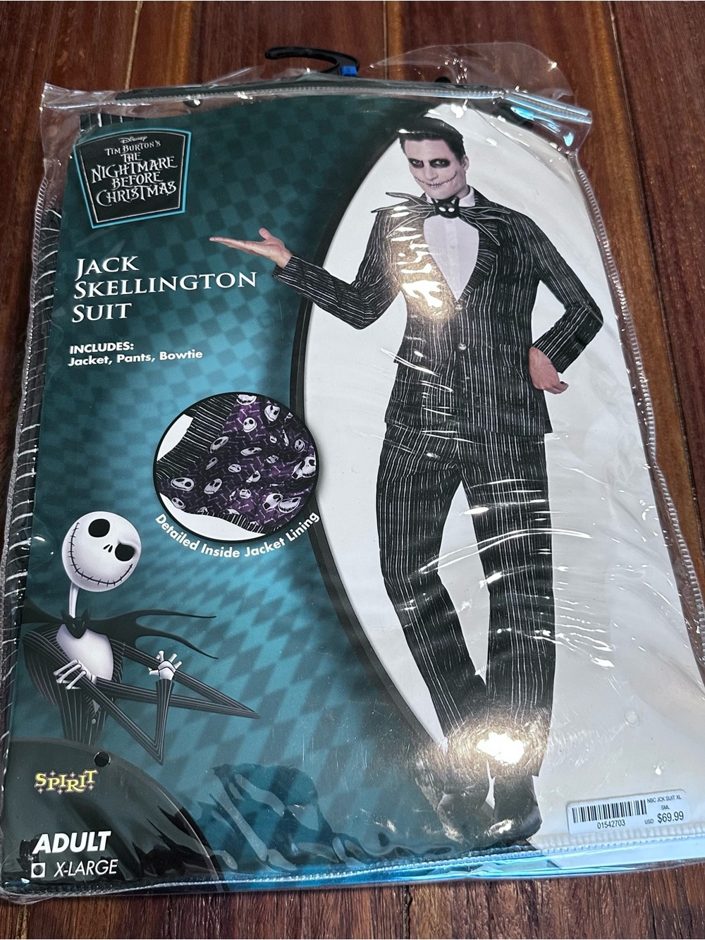 Jack Skellington Suit Nightmare Before Christmas Spirit Halloween Costume XL